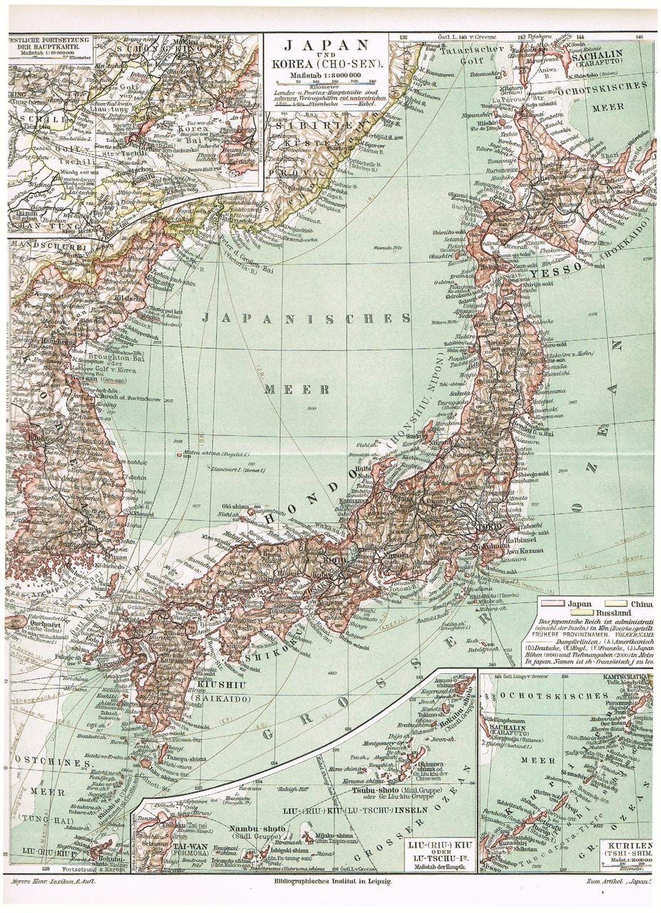 antica mappa del giappone