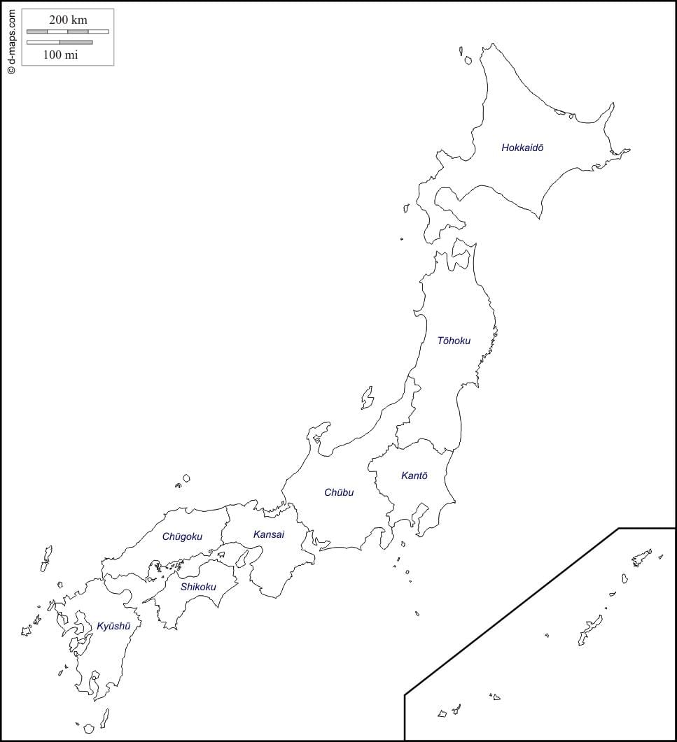 struttura della mappa del giappone