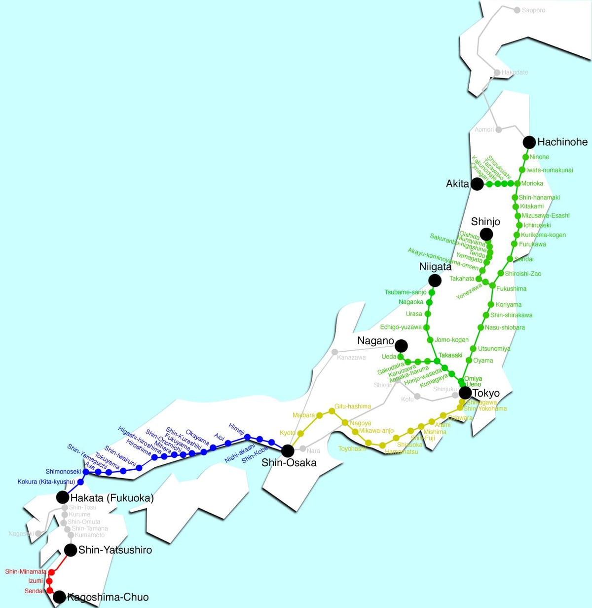 jr mappa del giappone