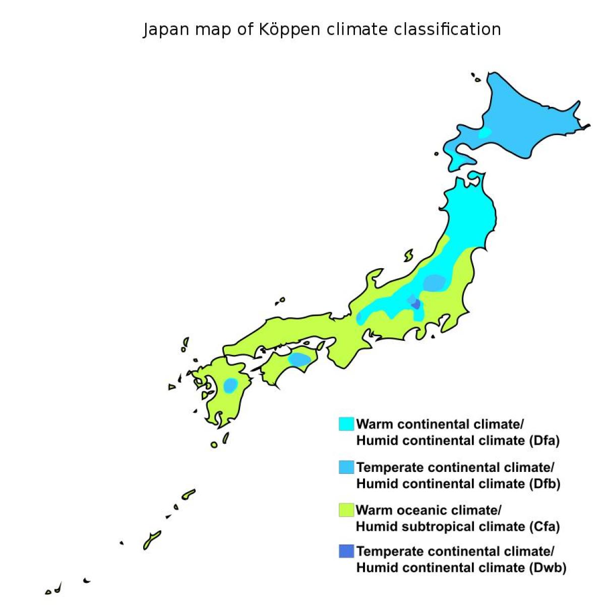 Giappone Il Clima Sulla Mappa Mappa Climatica Giappone Asia   Giappone Mappa Climatica 