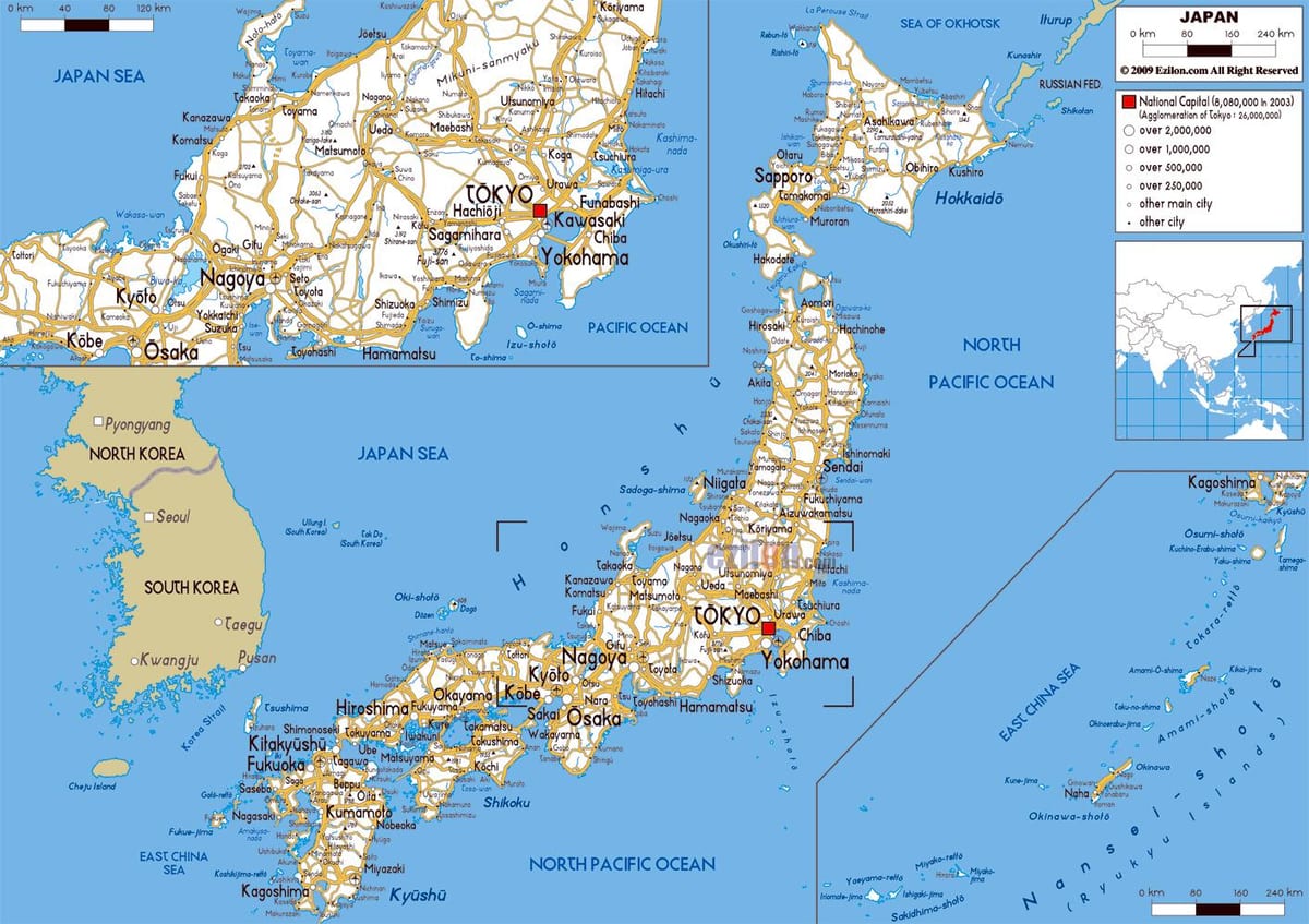 mappa stradale giappone