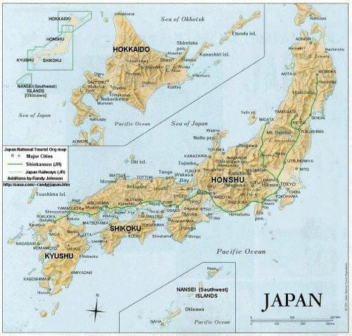 giappone mappa dettagliata