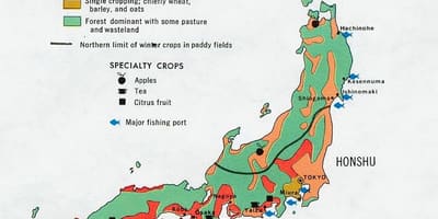 Mappa del giappone agricoltura