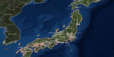Mappa satellitare del giappone