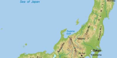 Mappa di monti in giappone