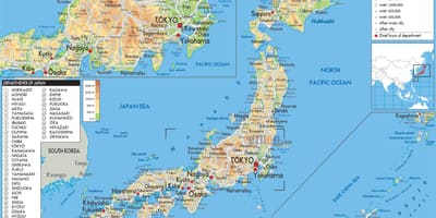 Mappa del giappone geografica
